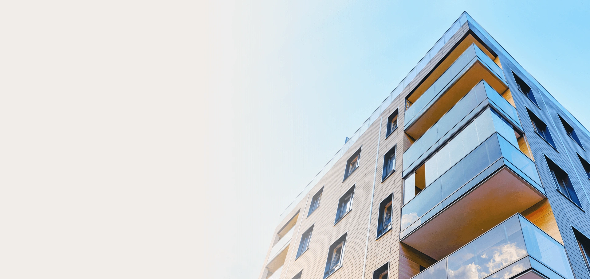 Contemporary apartment building with balconies
