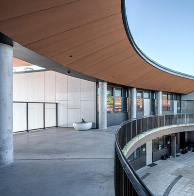 Showing internal building blending with external environment