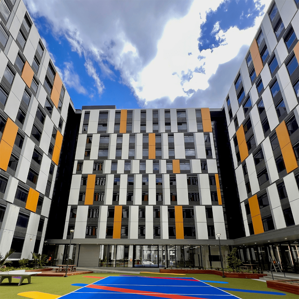 Carlaw Student Village Yellow White Grey Panels - Ecotone